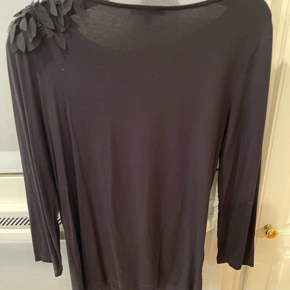 Anne Klein Black Top with detail sheer on shoulder - Picture 4 of 9
